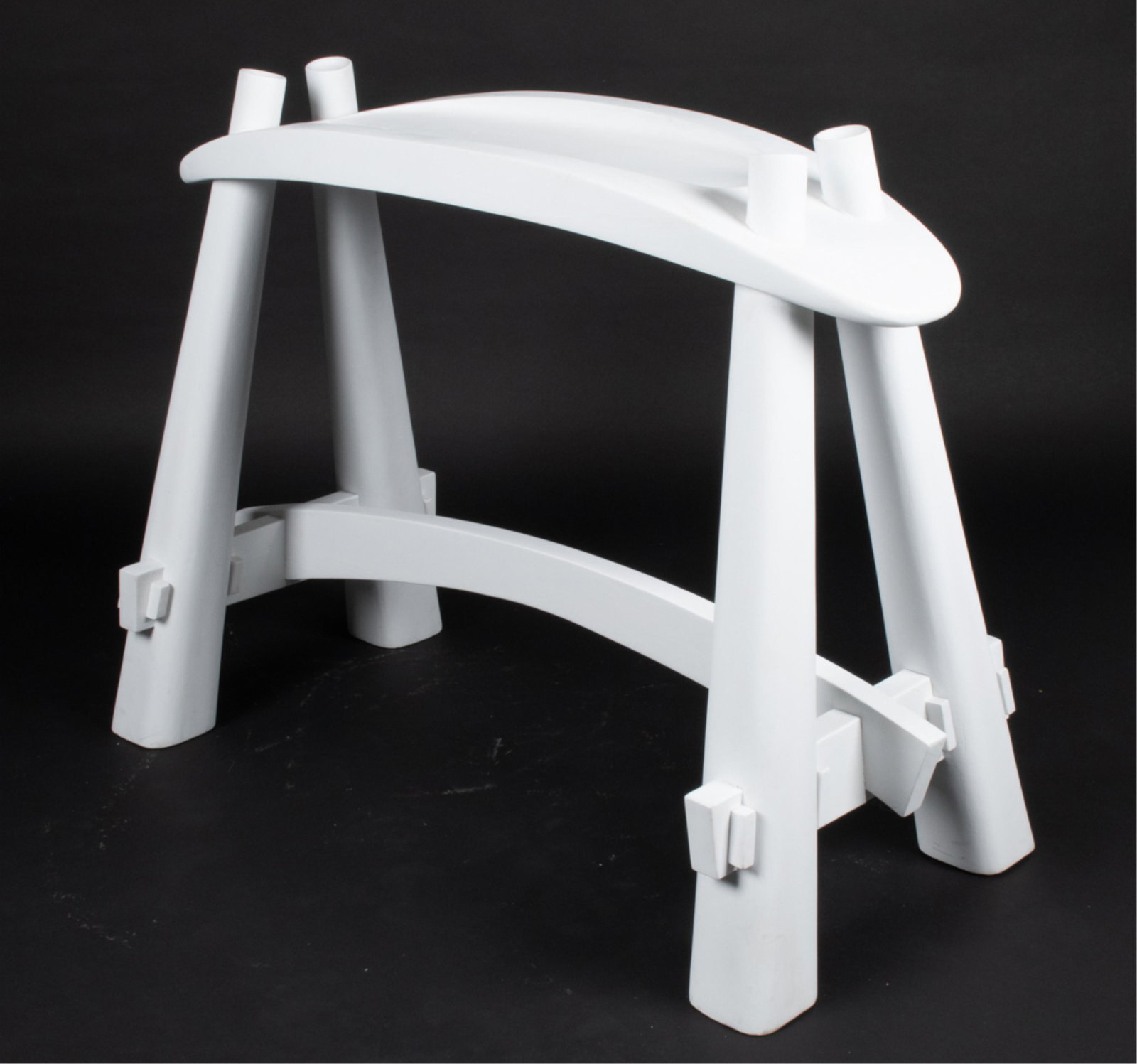 SCULPTURAL POSTMODERN PAINTED WOOD CONSOLE TABLE (1 of 13)