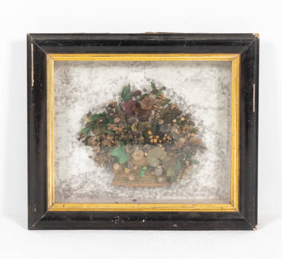 Victorian Wax Flower Shadow Box Composition