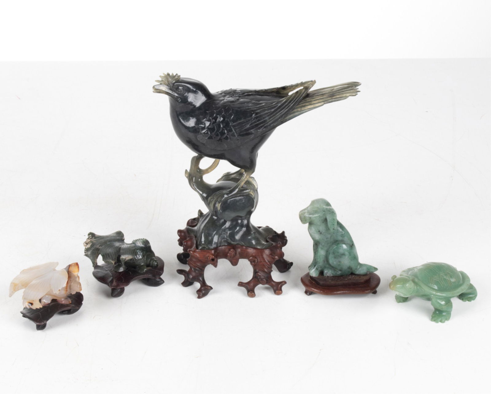 CONTEMPORARY CHINESE CARVED JADE FIGURE GROUPING (1 of 20)