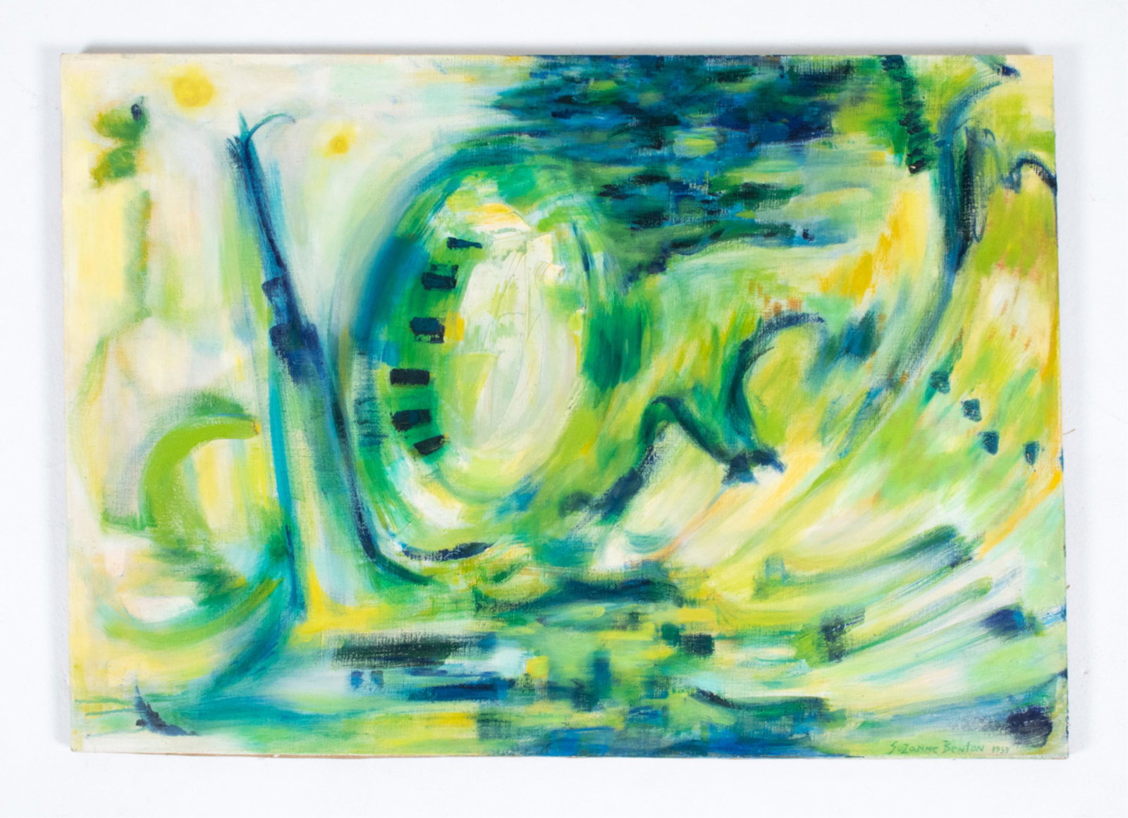 SUZANNE BENTON, NY-CT (B. 1936) ABSTRACT O/C, 1959 (1 of 12)