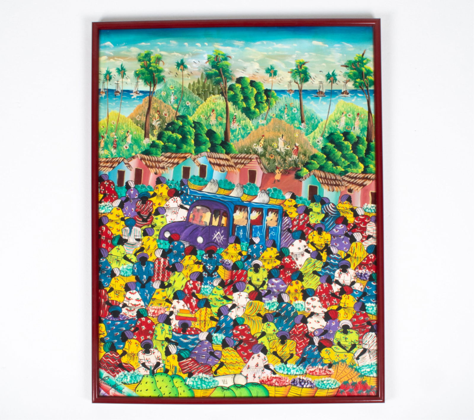 20TH C. CARIBBEAN O/C MARKET SCENE, SIGNED (1 of 14)