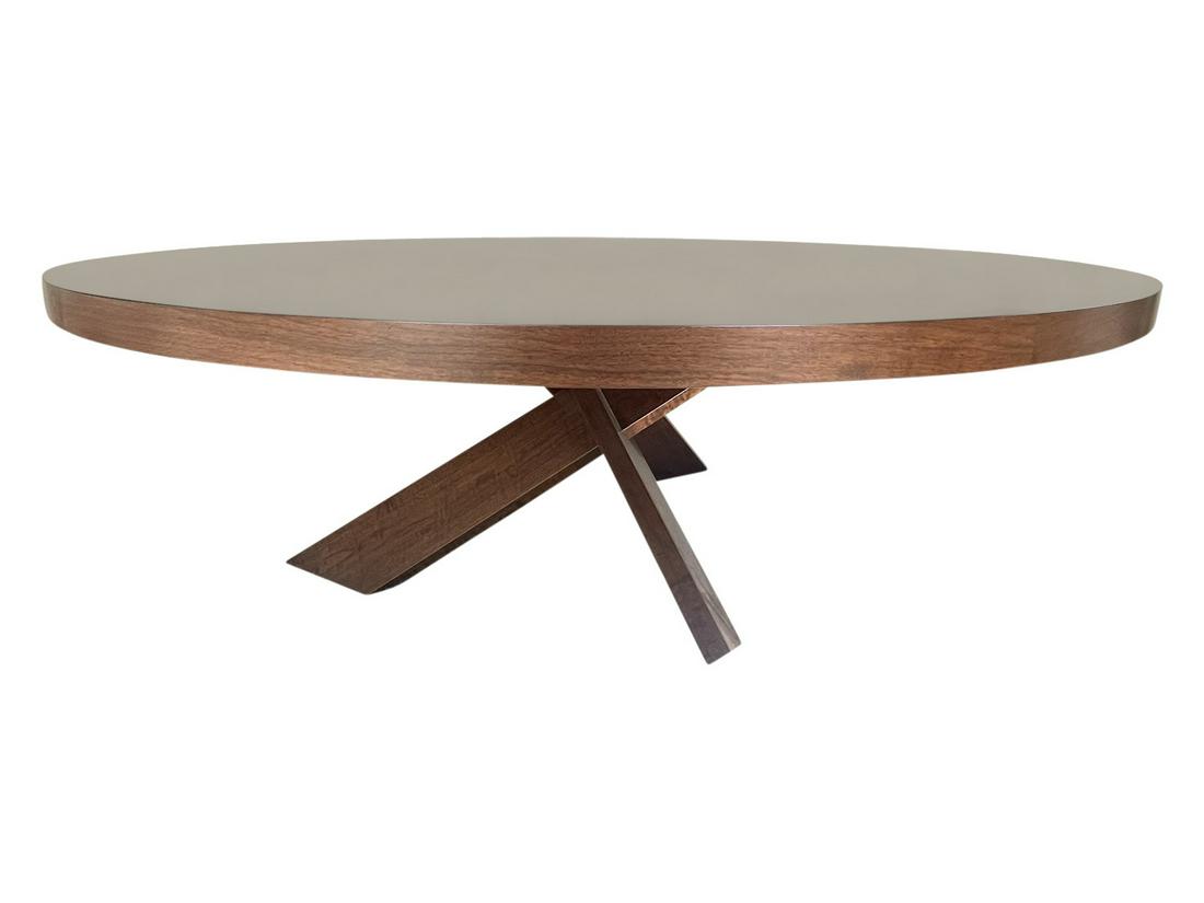 CUSTOM MODERN 74" ROUND DINING TABLE, TRIPOD BASE (1 of 13)