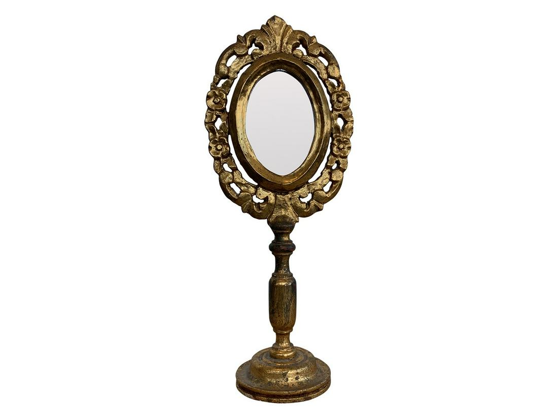 Vintage Gilt Vanity Mirror On Stand Auction