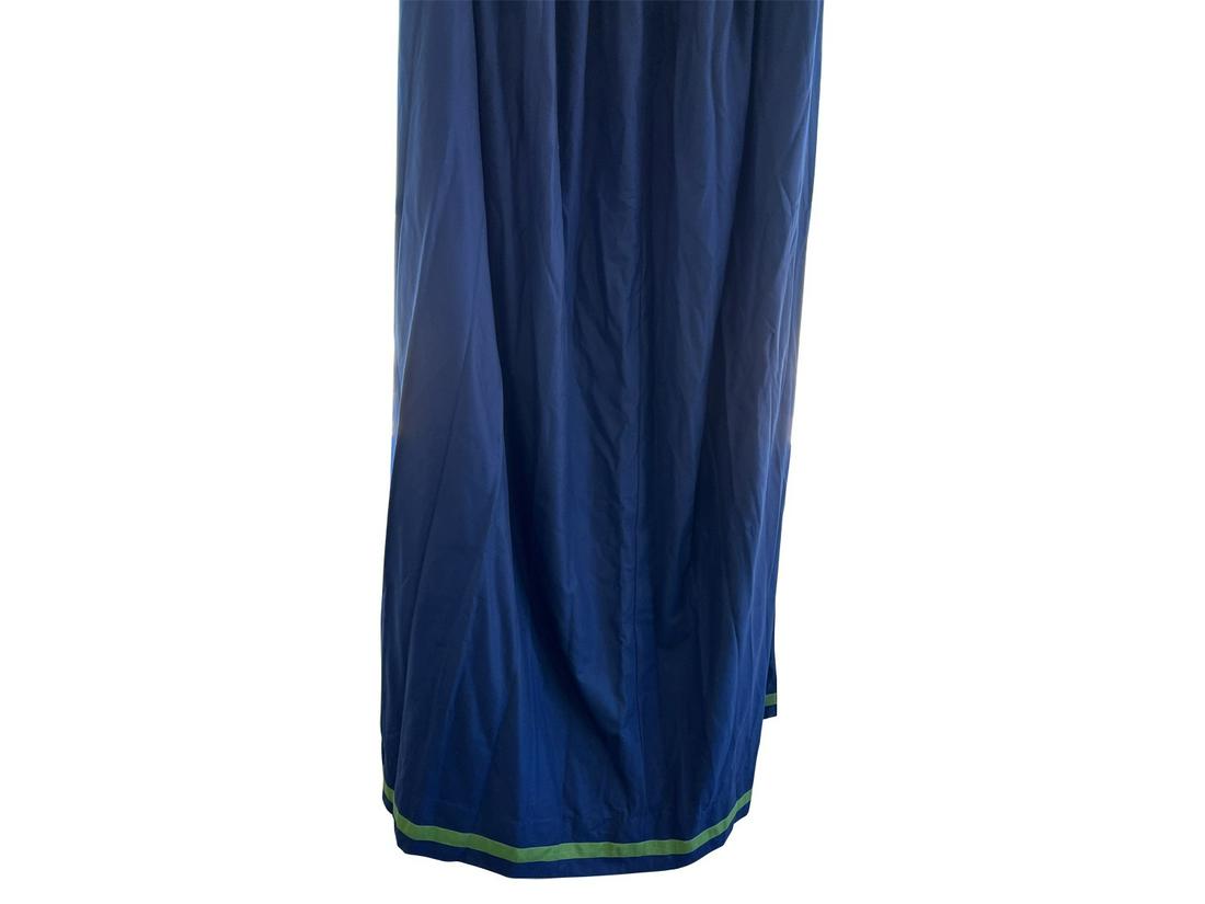 (2) CUSTOM NAVY CURTAIN PANELS W/ VALENCE (1 of 5)