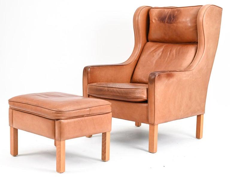 MOGENS HANSEN MODEL 195 WINGBACK CHAIR & OTTOMAN (1 of 9)