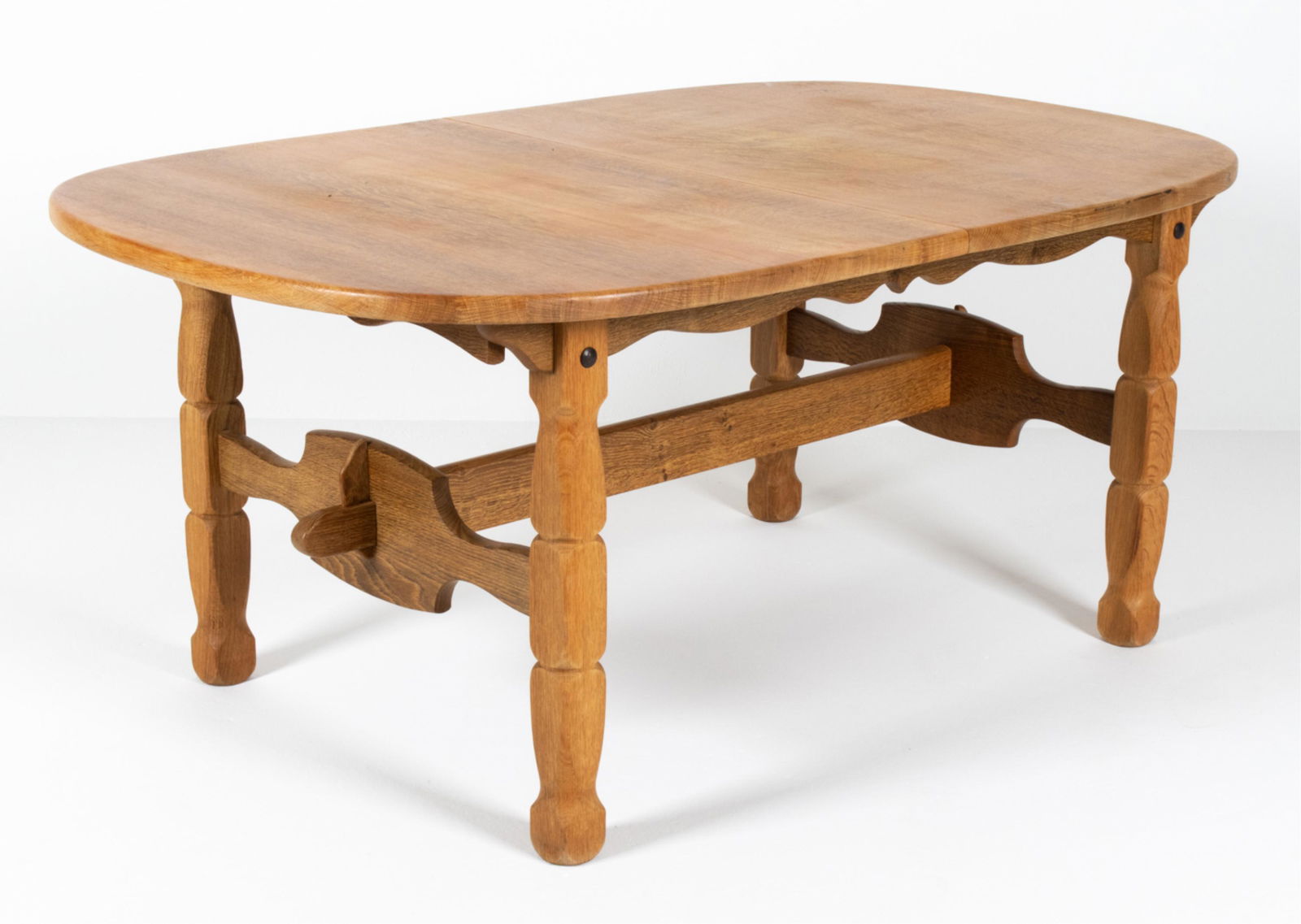 HENNING KJAERNULF STYLE CARVED OAK DINING TABLE (1 of 16)