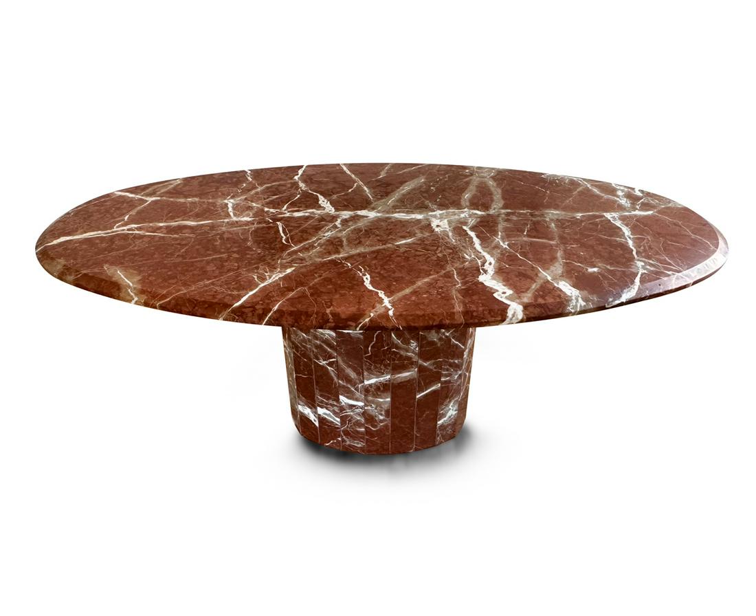 ITALIAN ROUGE MARBLE DINING TABLE (1 of 8)