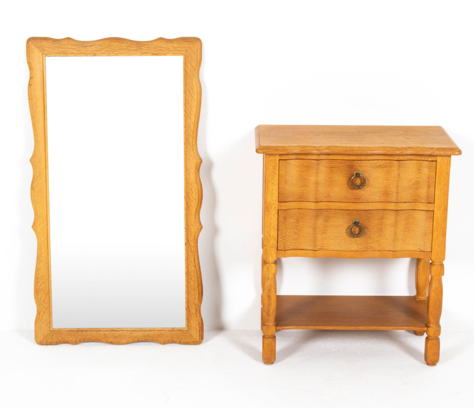 SCANDINAVIAN OAK SIDE TABLE AND MIRROR (1 of 20)