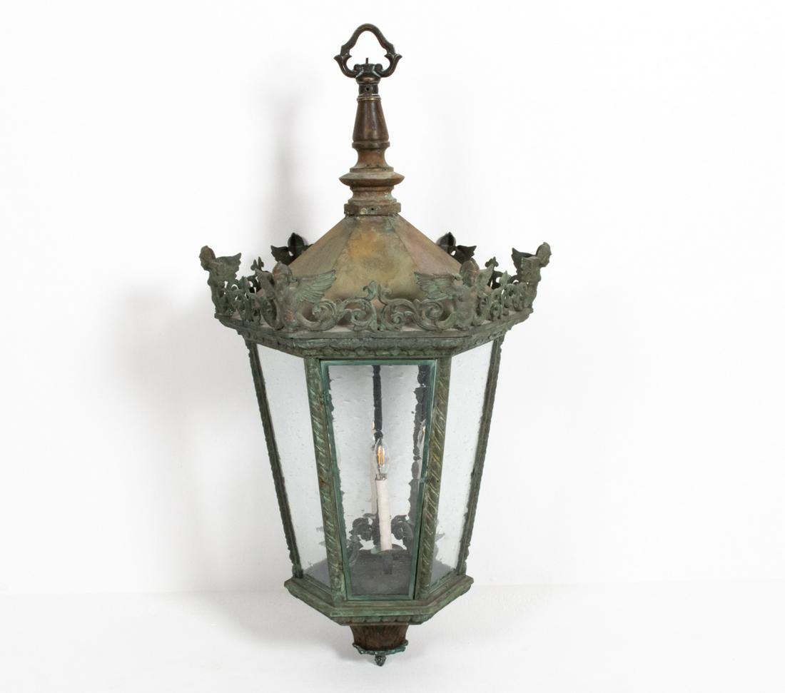 MONUMENTAL ANTIQUE BRONZE OUTDOOR LANTERN (1 of 20)