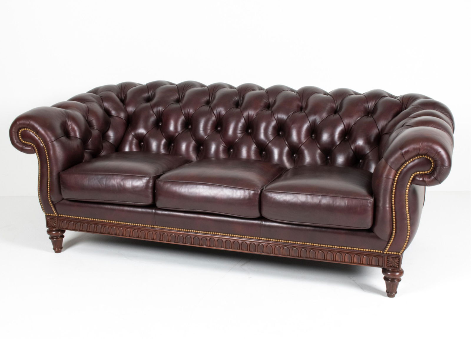 Hancock and moore cheap tufted leather sofa