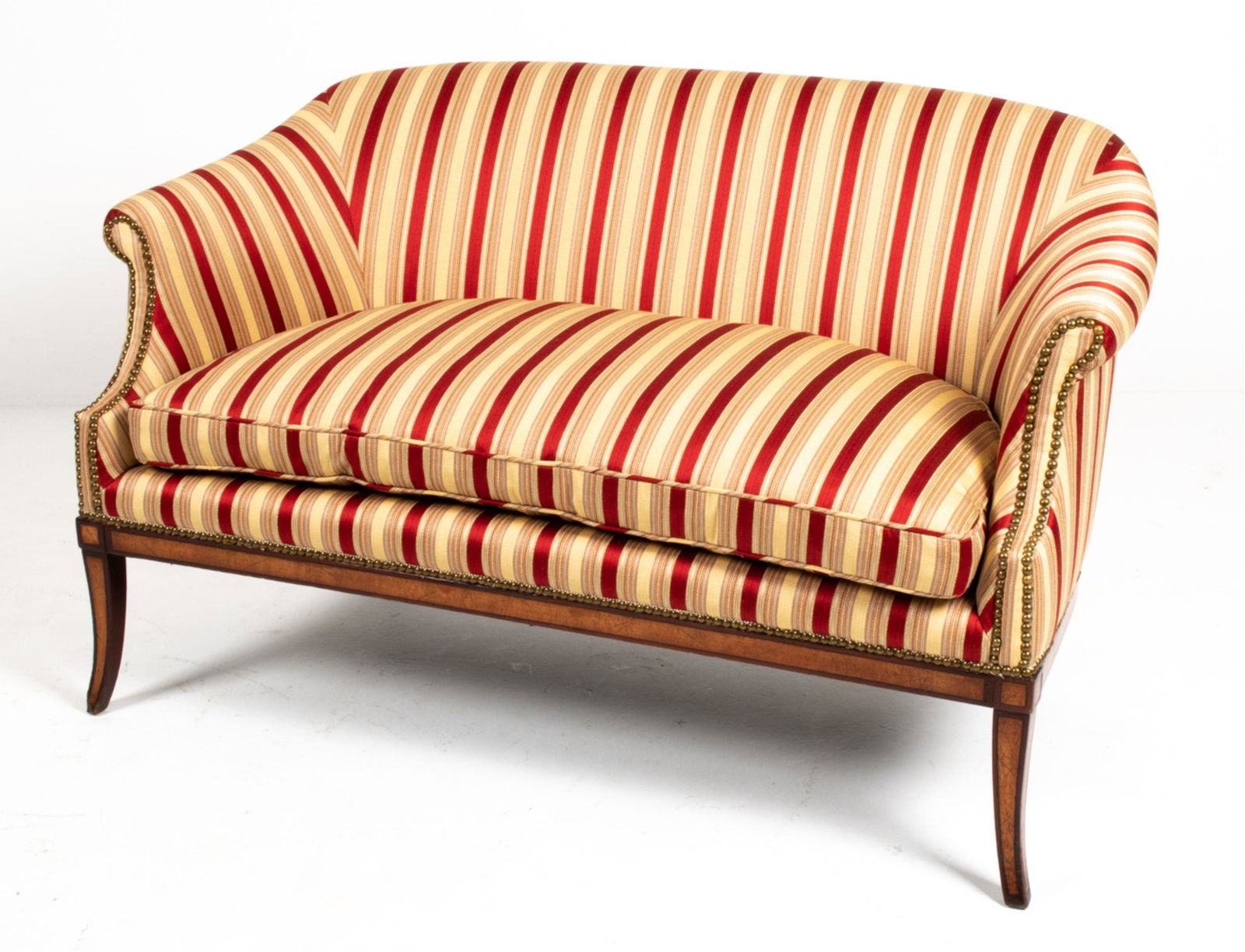 FEDERAL STYLE INLAID MAHOGANY SETTEE (1 of 13)