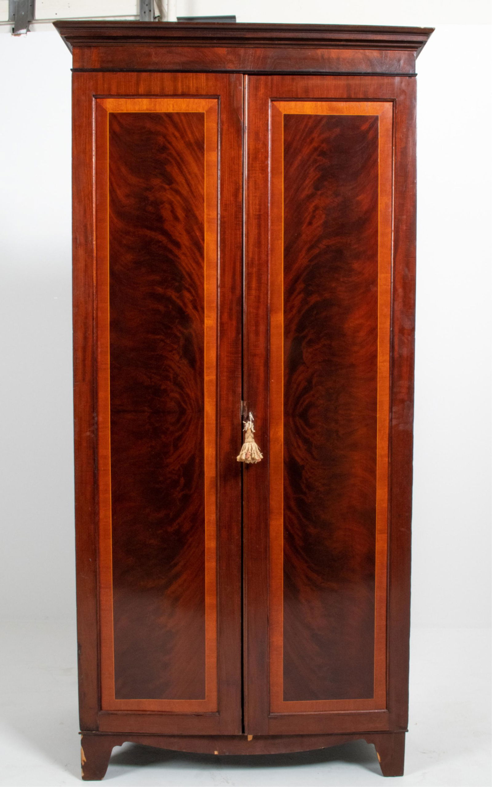ANTIQUE FLAME MAHOGANY ARMOIRE (1 of 15)