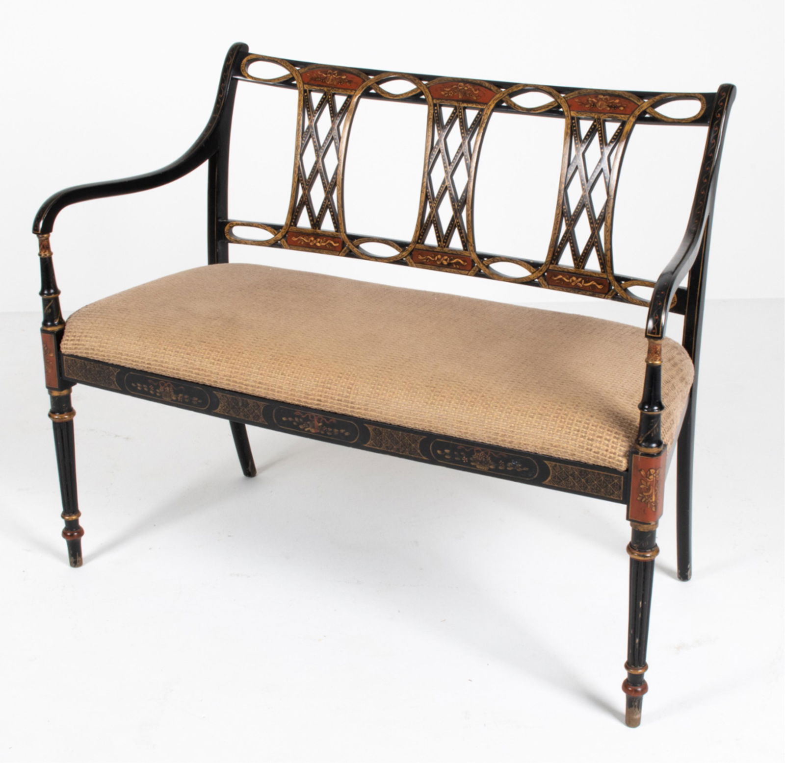 SOUTHWOOD "BEAUFORT" REGENCY PAINTED SETTEE (1 of 18)