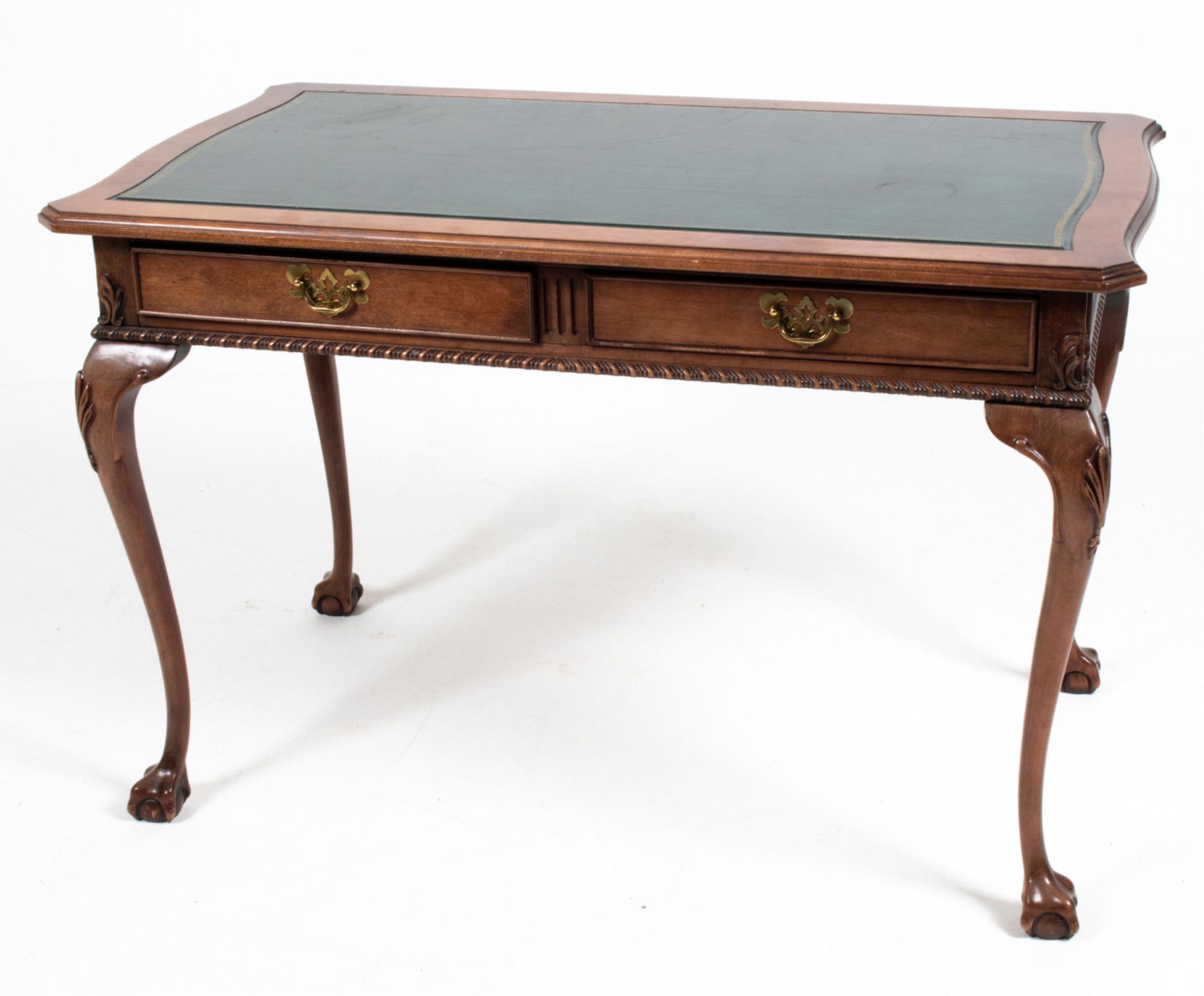 20TH C. LEATHER-TOP WRITING TABLE DESK (1 of 20)
