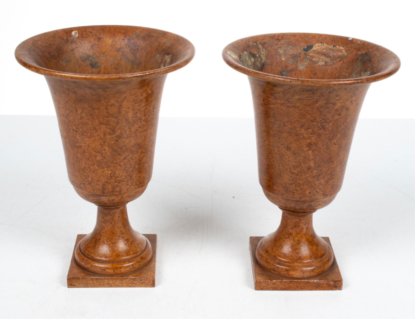 PAIR OF MID-CENTURY TOLE PAINTED PEDESTAL URNS (1 of 18)