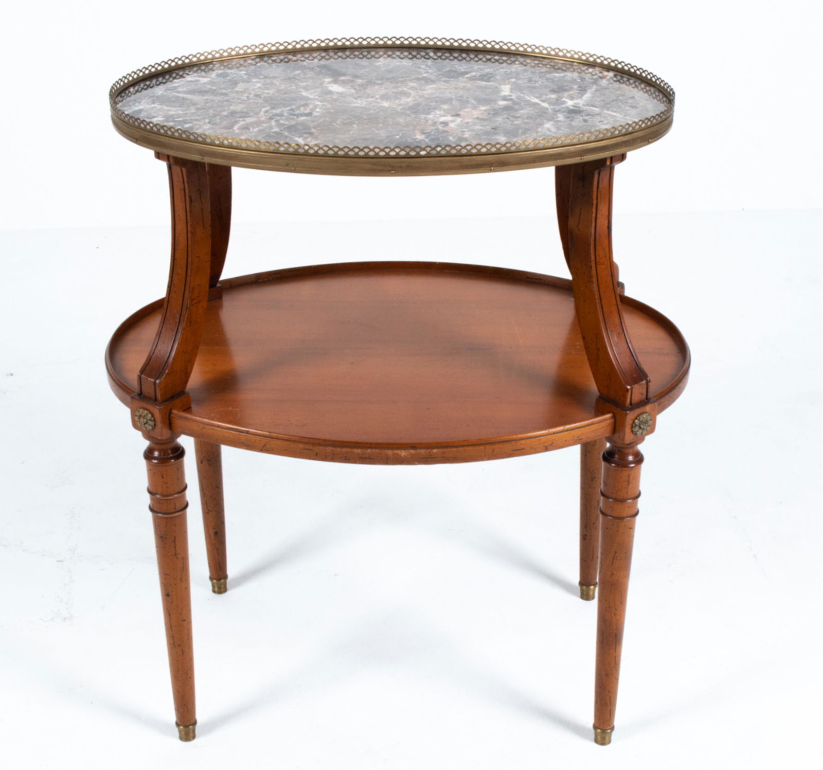 TIERED MARBLE-TOP TEA TABLE IN THE FRENCH STYLE (1 of 10)