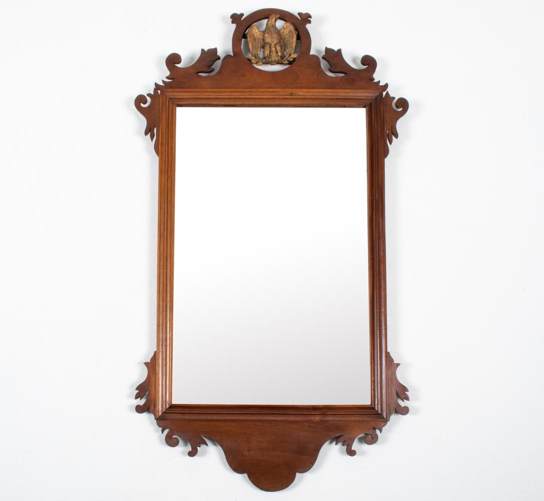 CHIPPENDALE-STYLE MAHOGANY EAGLE MIRROR (1 of 6)