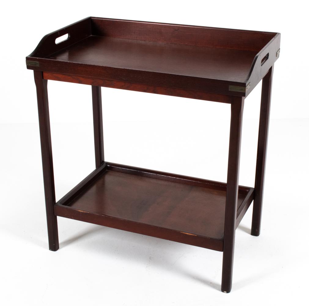 VINTAGE MAHOGANY & BRASS TRAY-TOP DRY BAR (1 of 12)