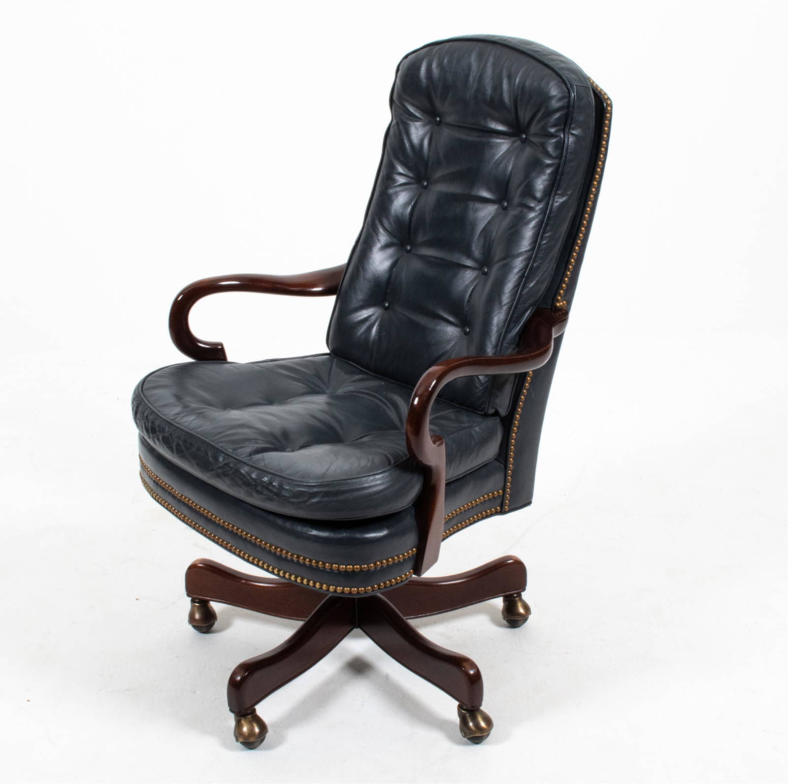 Hancock & Moore Mahogany & Leather Office Chair Auction