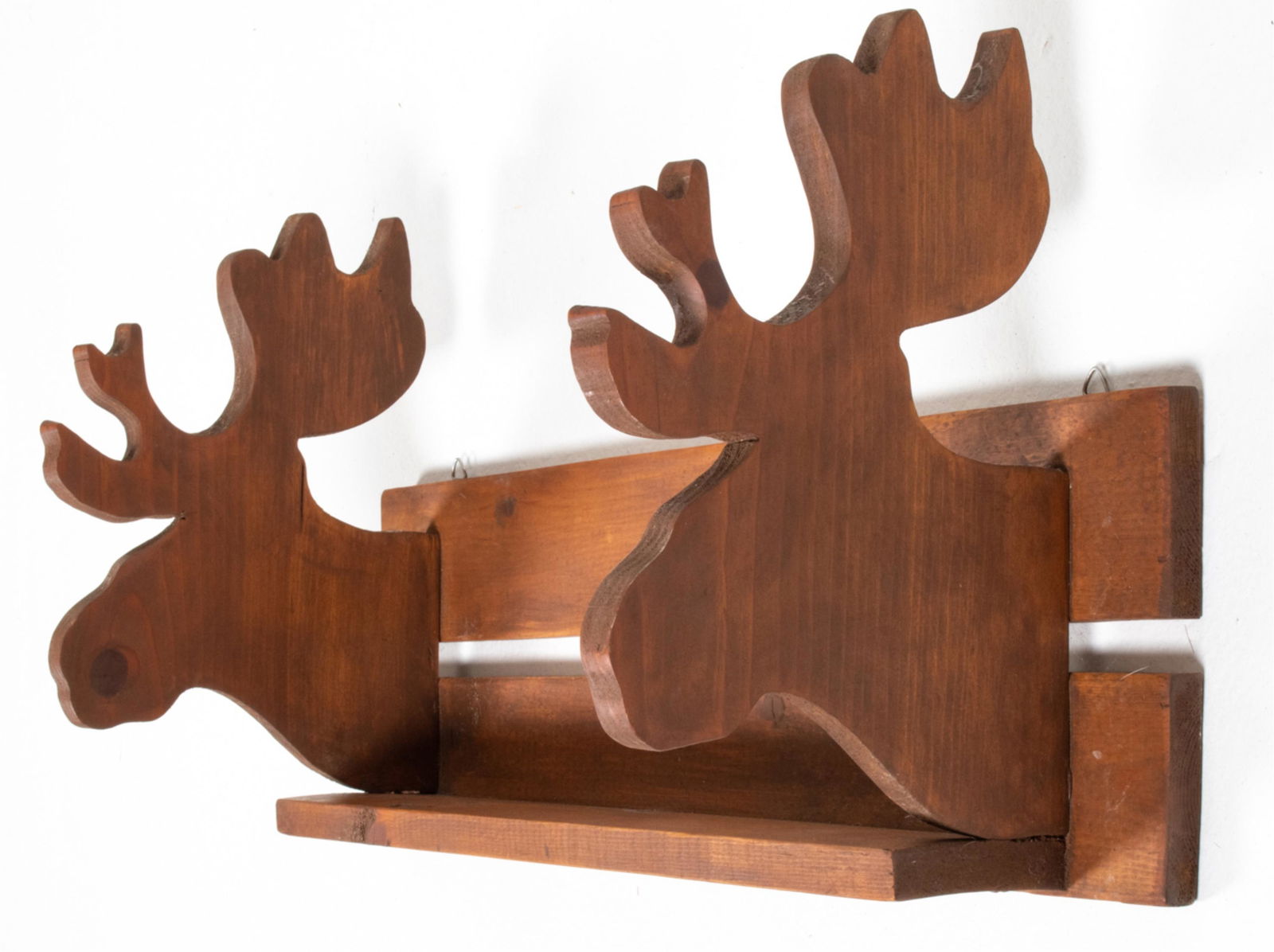 CARVED WOOD MOOSE HEAD WALL SHELF (1 of 7)