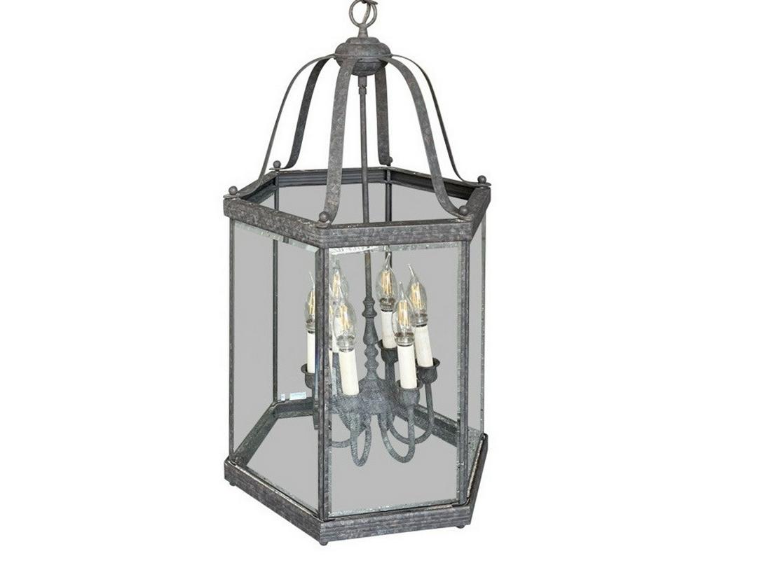 CLASSIC AGED IRON & GLASS HANGING LANTERN (1 of 13)