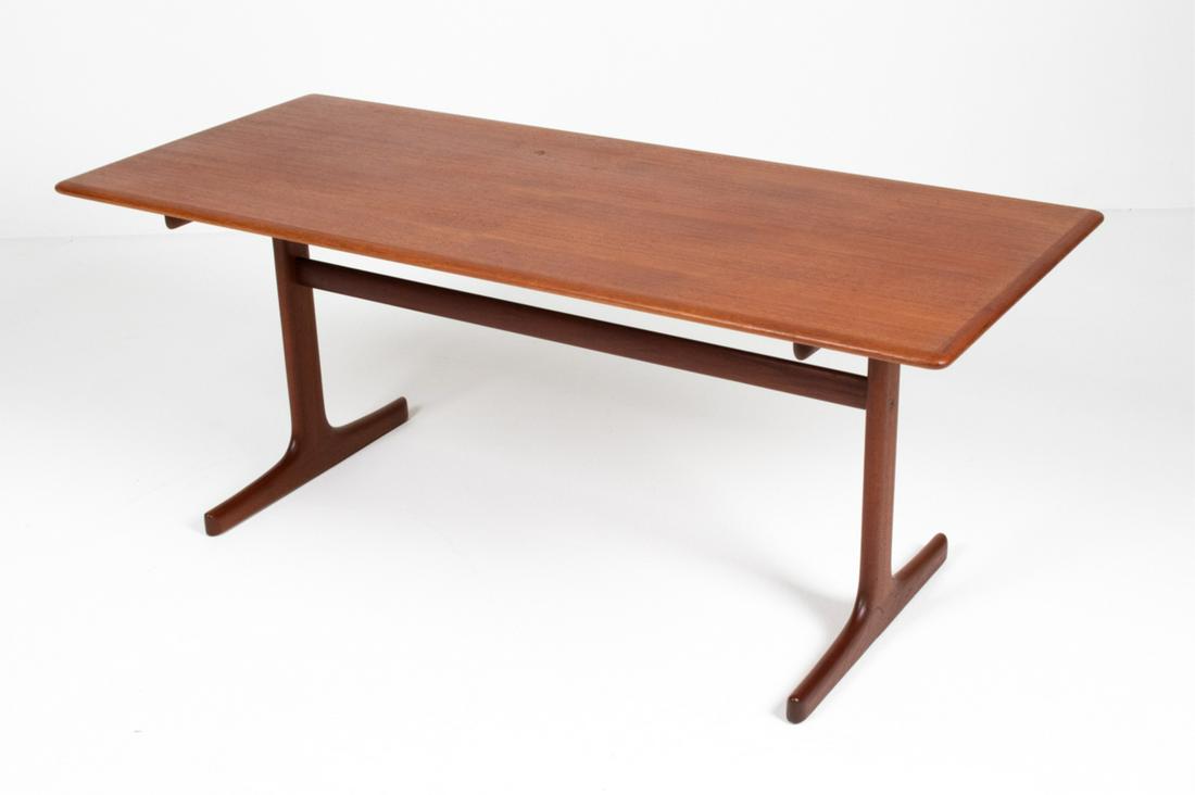 SWEDISH MID-CENTURY TEAK TRESTLE BASE COFFEE TABLE (1 of 12)