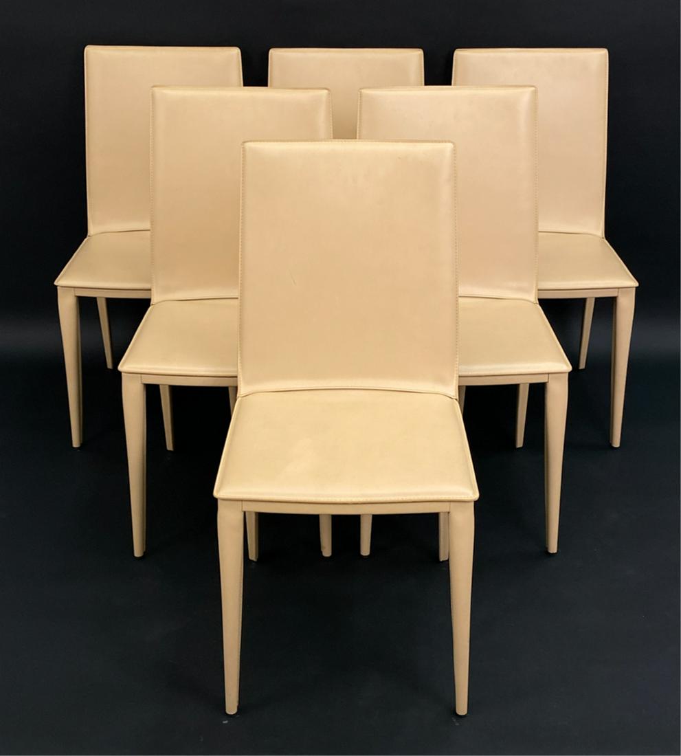 (6) FRAG 'BOTTEGA' ITALIAN LEATHER SIDE CHAIRS (1 of 20)