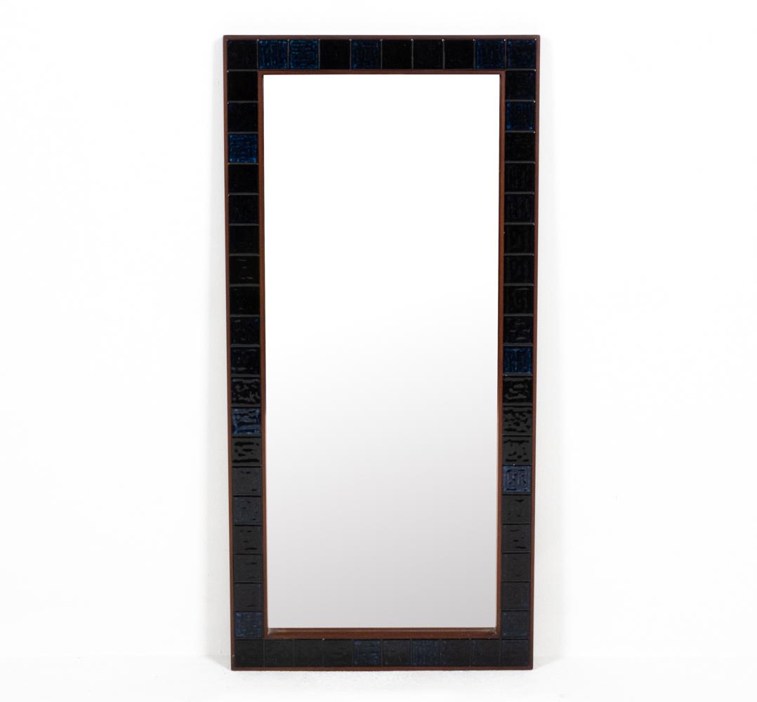 DANISH MODERN CERAMIC TILE WALL MIRROR (1 of 5)