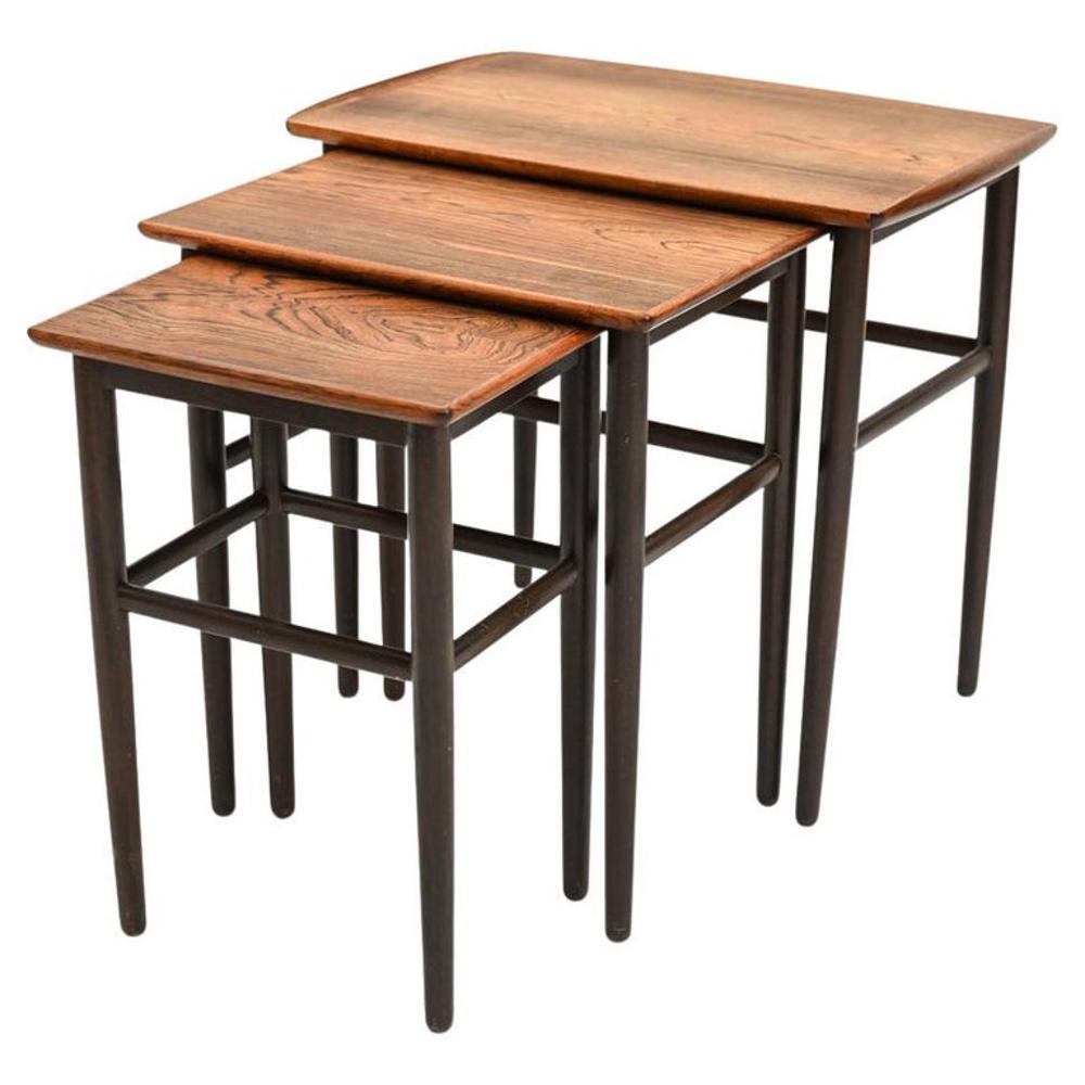 (3) KAI KRISTIANSEN ROSEWOOD NESTING TABLES (1 of 9)