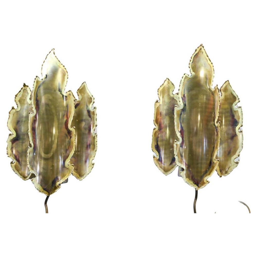 PAIR HOLM SORENSEN BRUTALIST TORCH-CUT SCONCES (1 of 12)