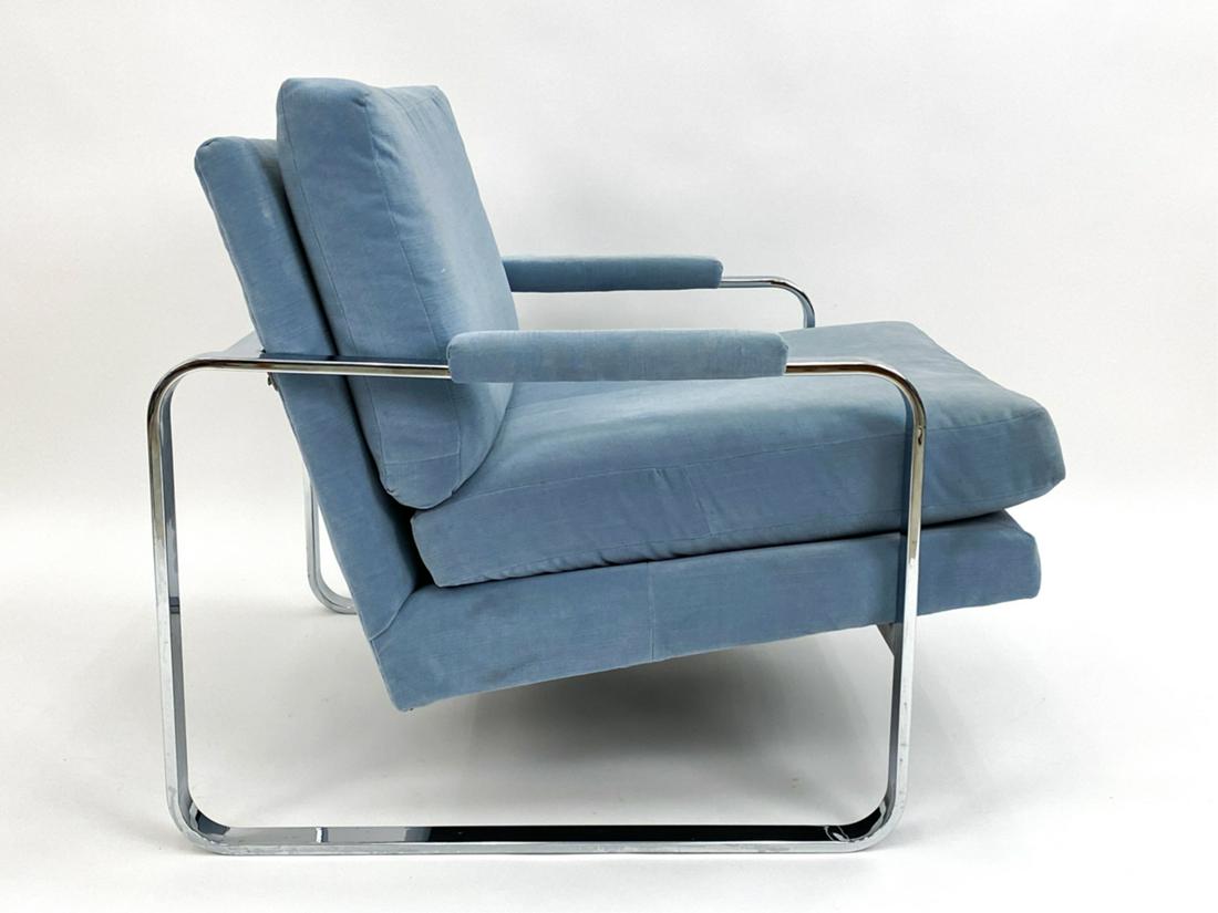 MILO BAUGHMAN CHROME FLAT BAR ARM LOUNGE CHAIR (1 of 13)