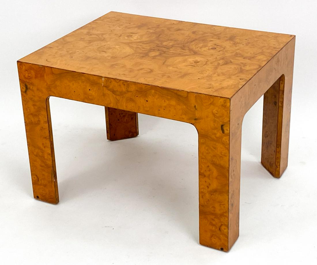 MILO BAUGHMAN STYLE BURL WOOD SIDE TABLE C.1980 (1 of 17)