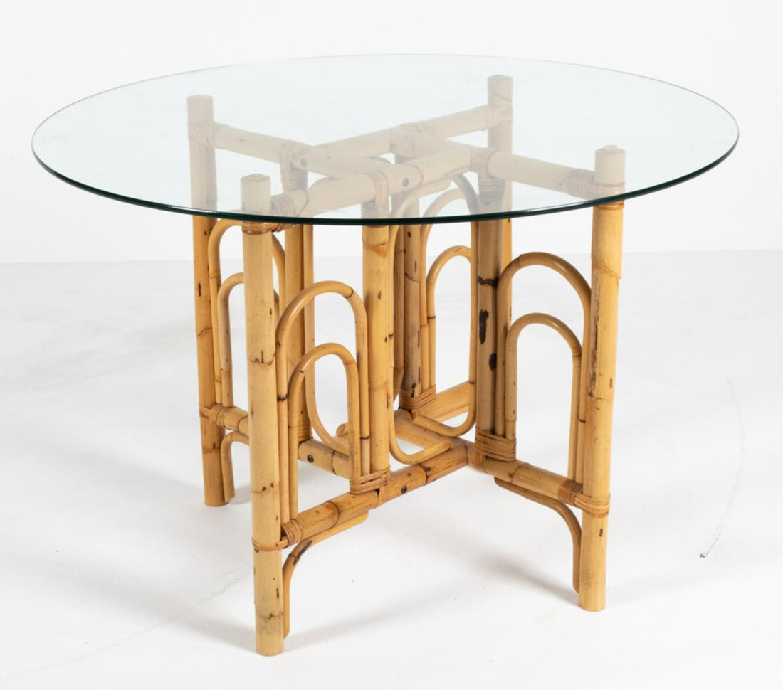 1970'S BAMBOO & GLASS BREAKFAST TABLE (1 of 11)