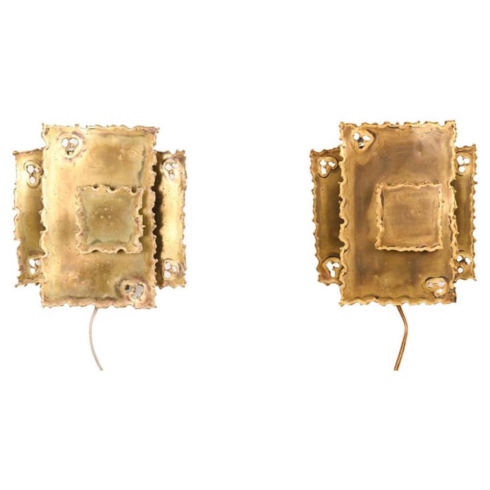 PAIR SVEND AAGE HOLM SORENSEN BRUTALIST SCONCES (1 of 10)