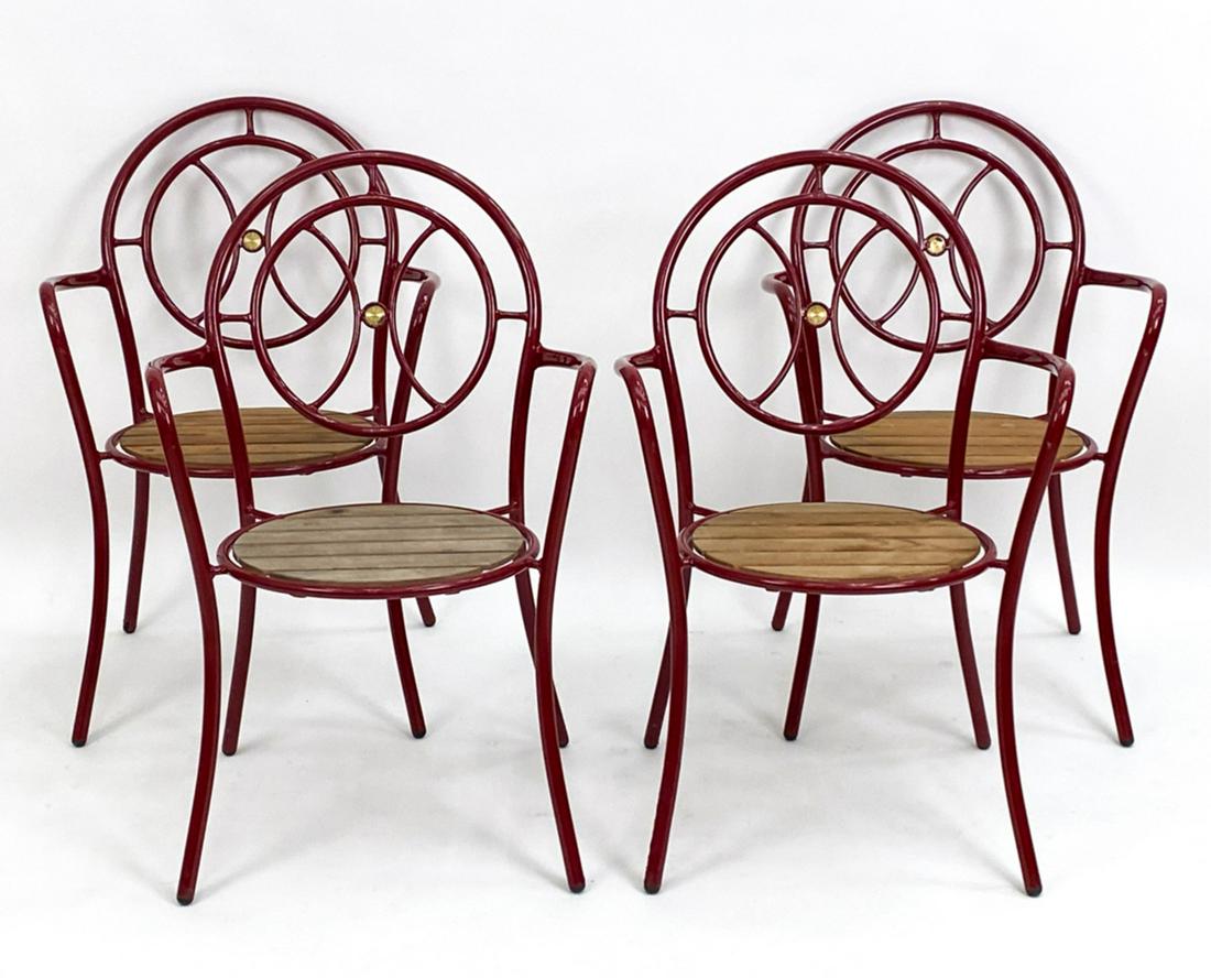 (4) METAL & TEAK OUTDOOR DINING CHAIRS (1 of 20)