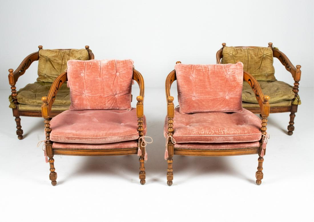 (4) GIORGETTI GALLERY CARVED ARMCHAIRS, C. 1975 (1 of 15)