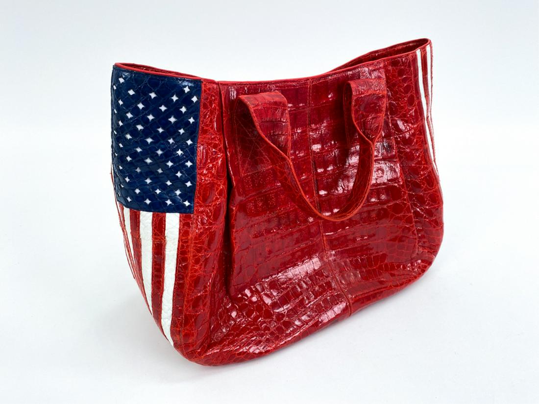 NANCY GONZALEZ CROCODILE LEATHER AMERICAN FLAG BAG (1 of 12)