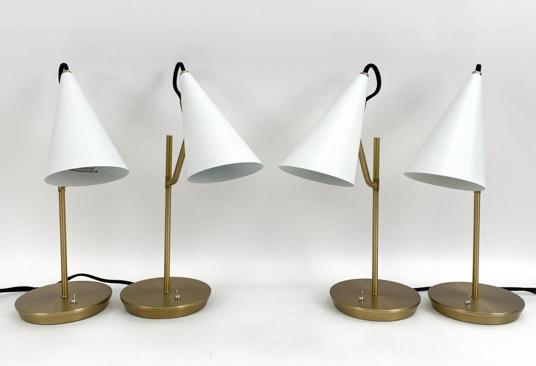 (4) CONTEMPORARY BRASS TABLE LAMPS (1 of 8)