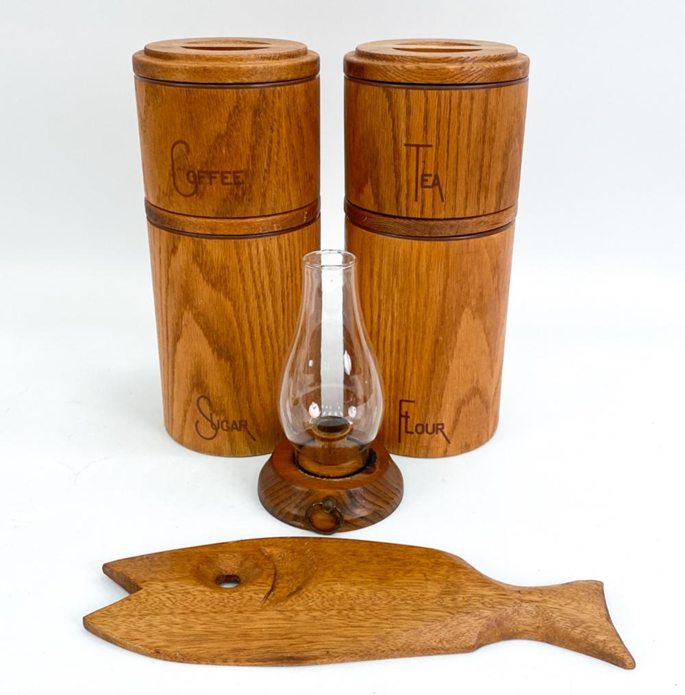 VINTAGE WOOD HOUSEWARES GROUPING (1 of 16)