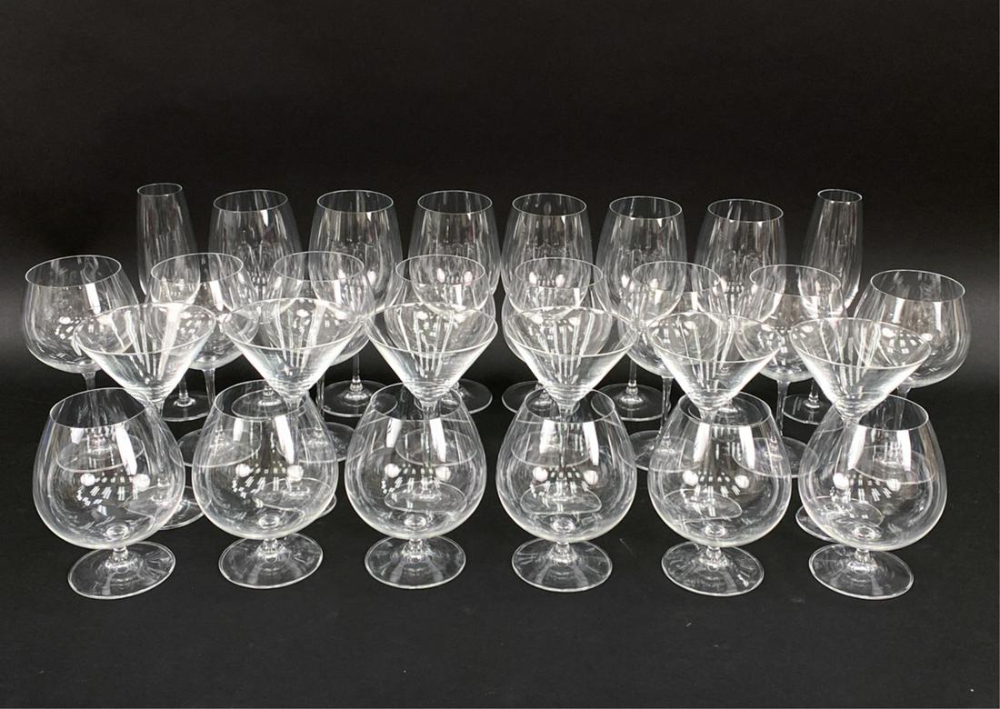 GROUPING OF STEMWARE: Includes Riedel. Dimensions: (Tallest) H 9.75" x D 2.75" Condition: Showing normal signs of use.