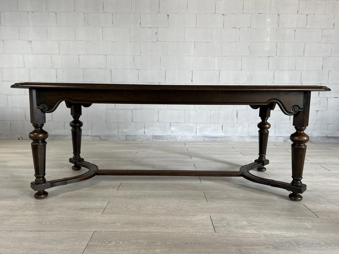 VINTAGE OAK X-STRETCHER OVAL DINING TABLE (1 of 13)