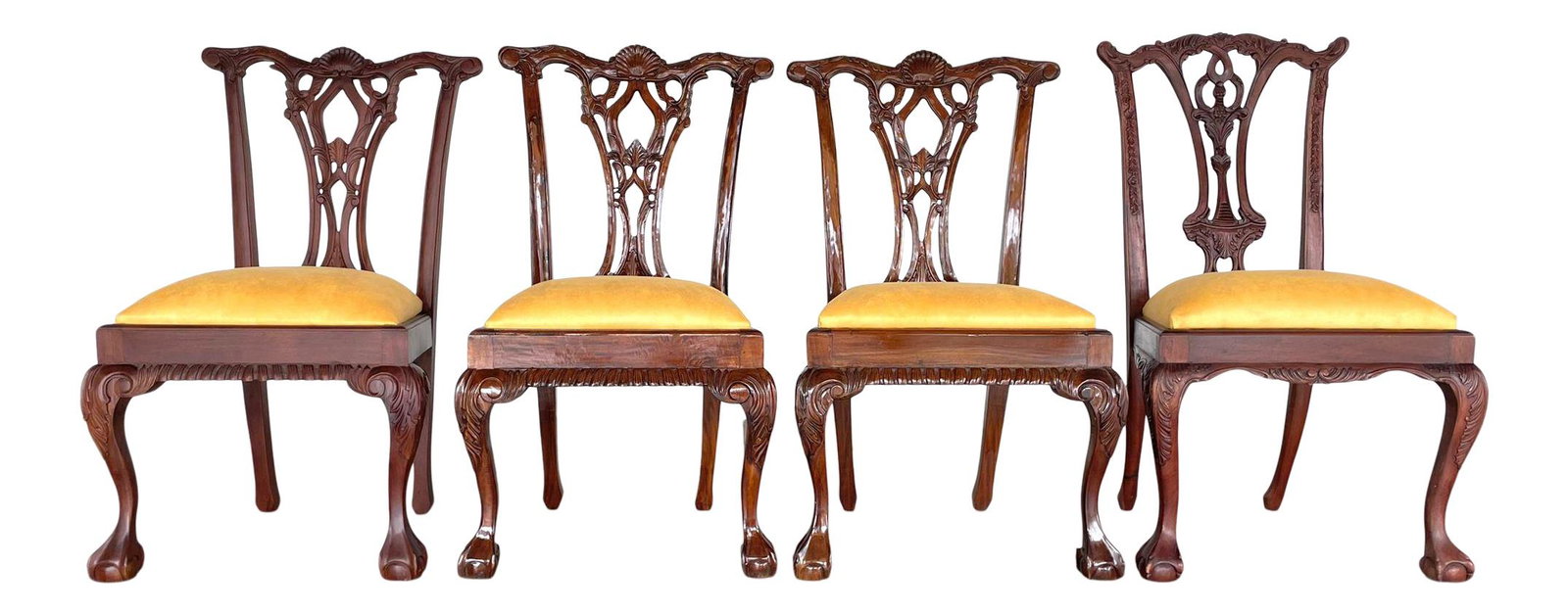 (4) VINTAGE MAHOGANY HEPPLEWHITE DINING CHAIRS (1 of 12)