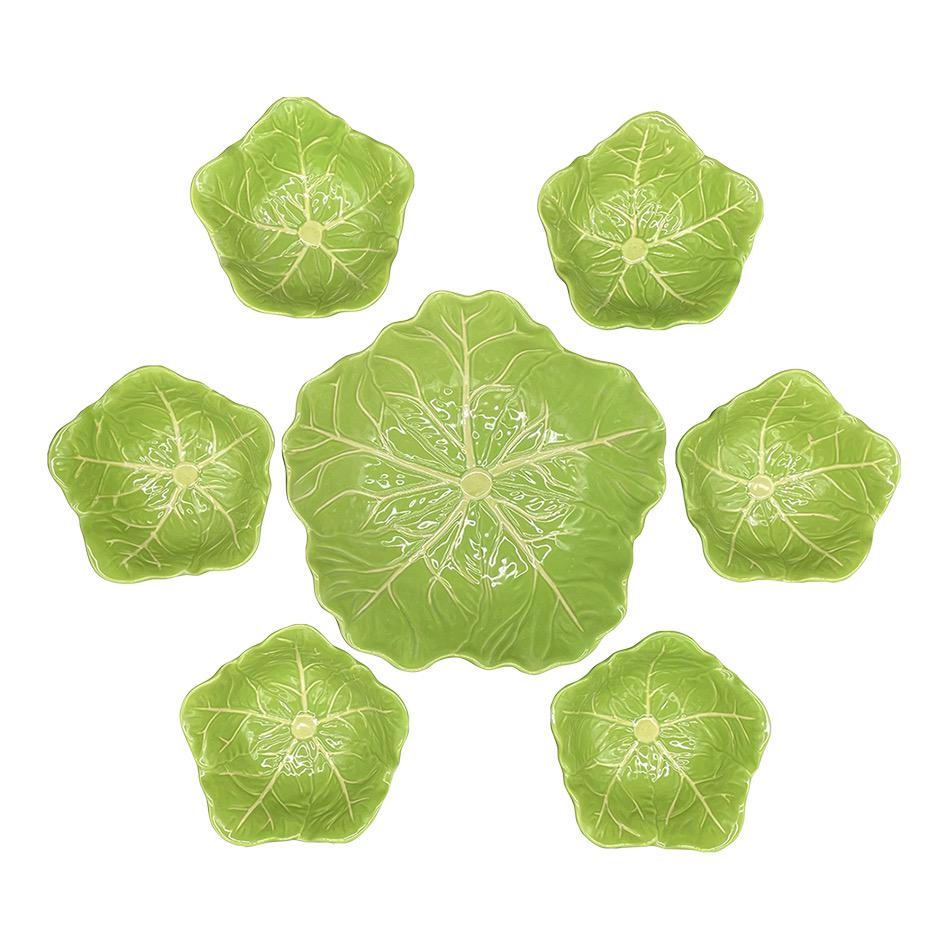 (7) MARKENPORZELLAN MAJOLICA CABBAGE BOWLS (1 of 11)