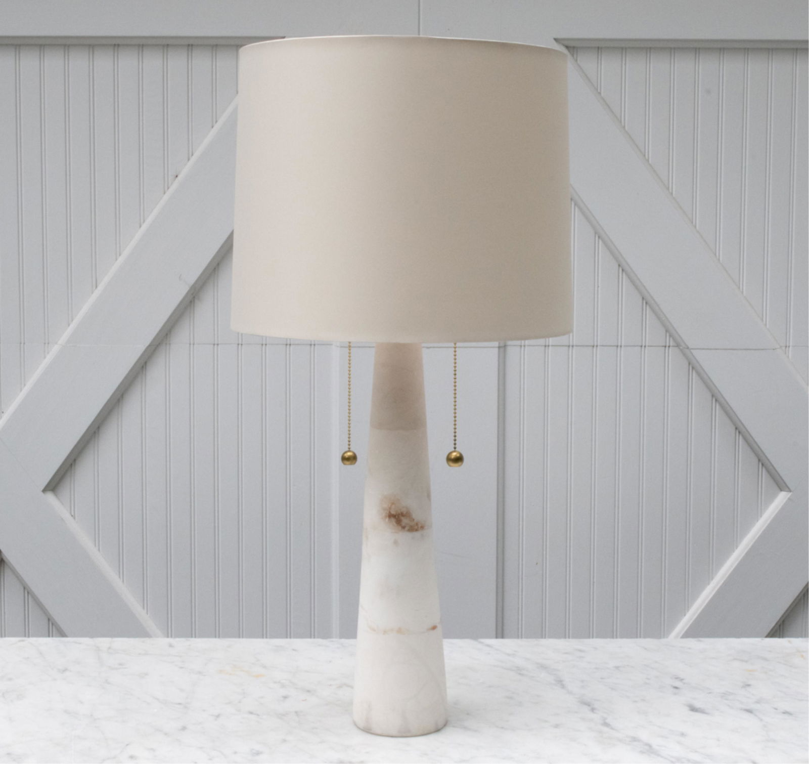 CONTEMPORARY TAPERED MARBLE TABLE LAMP (1 of 8)