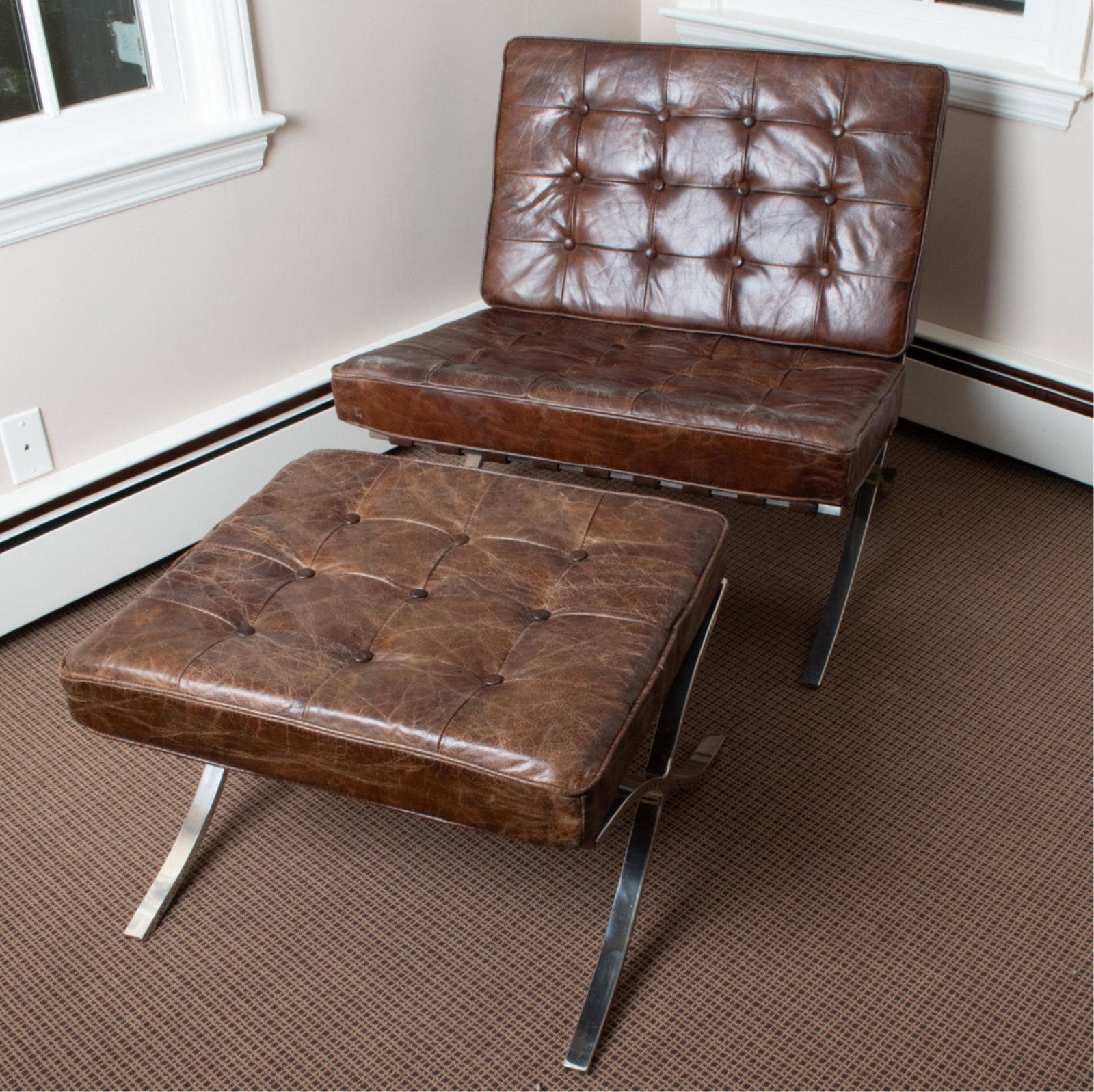AFTER MIES VAN DER ROHE CHAIR & OTTOMAN (1 of 9)