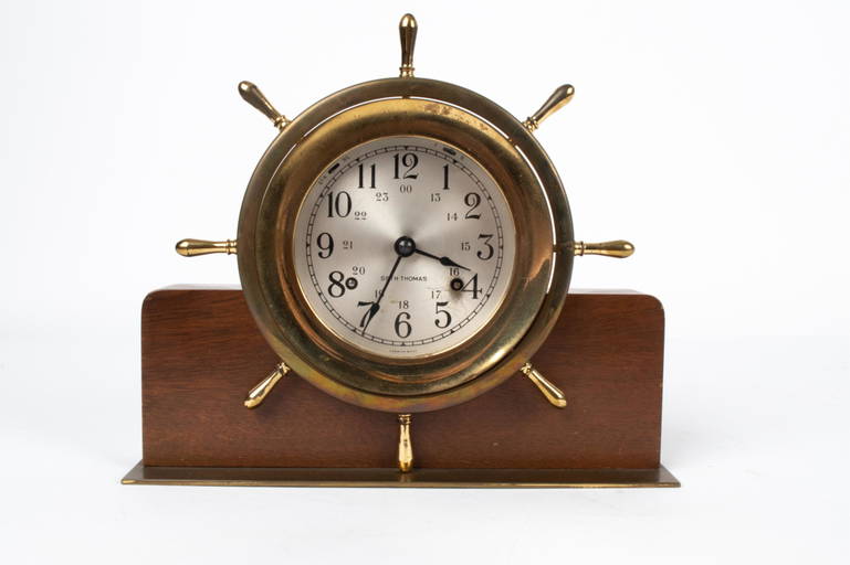 Seth Thomas Brass Ship's Helm Clock