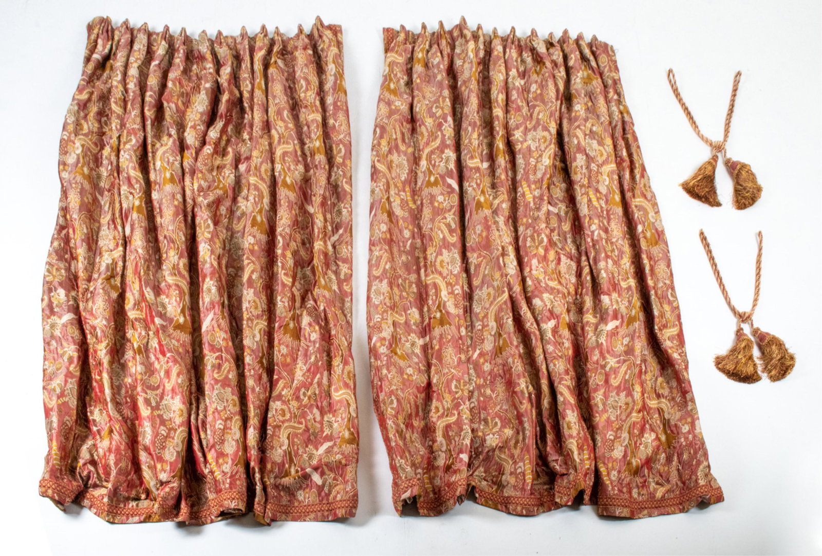 PAIR OF CUSTOM SILK BROCADE DRAPERY PANELS (1 of 11)