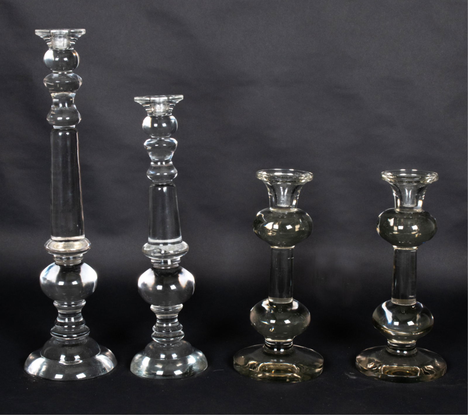 (4) MODERN OVERSIZED GLASS CANDLESTICKS (1 of 5)