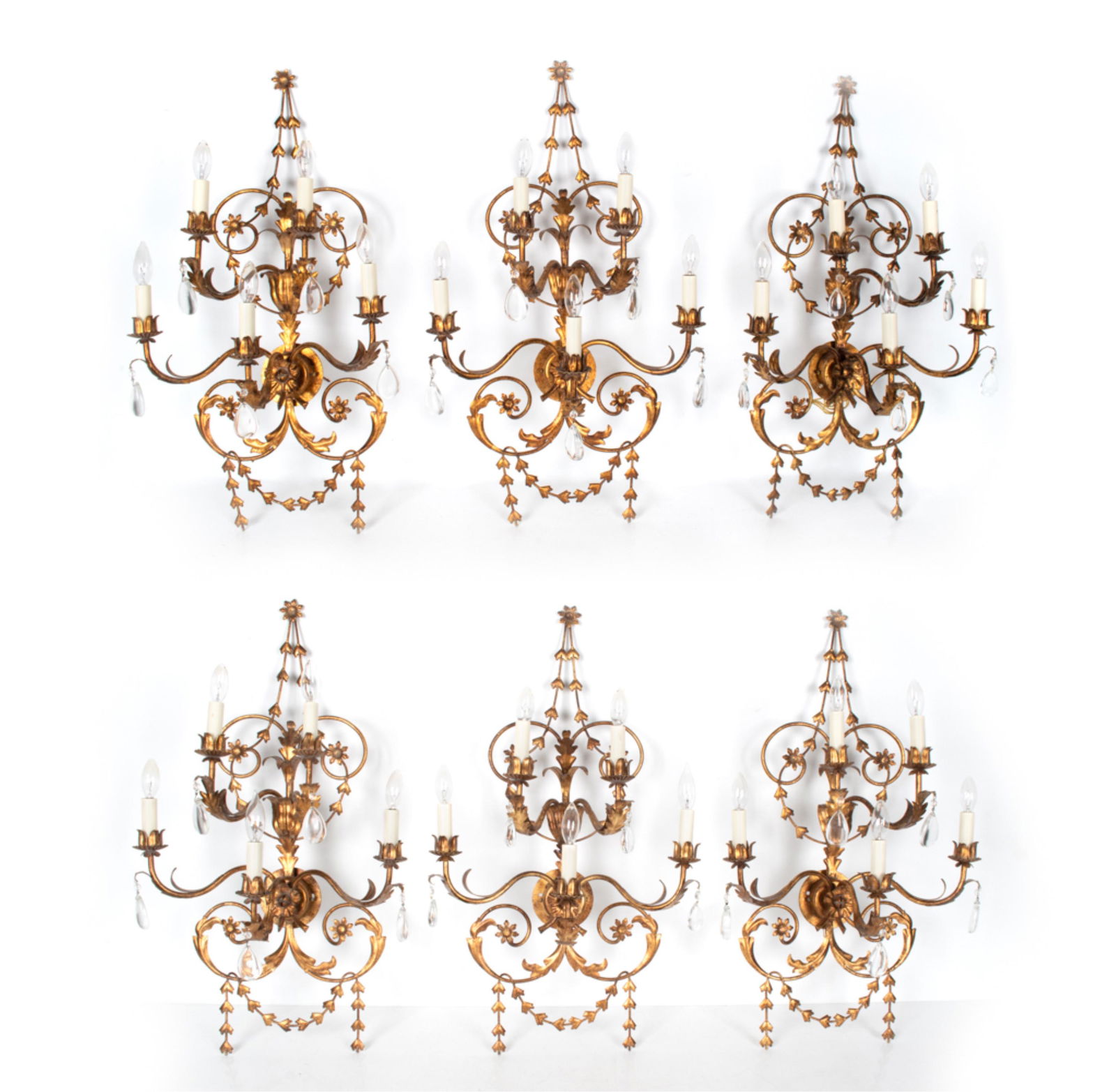 (6) VAUGHAN LARGE GILT METAL CANDELABRA SCONCES (1 of 14)