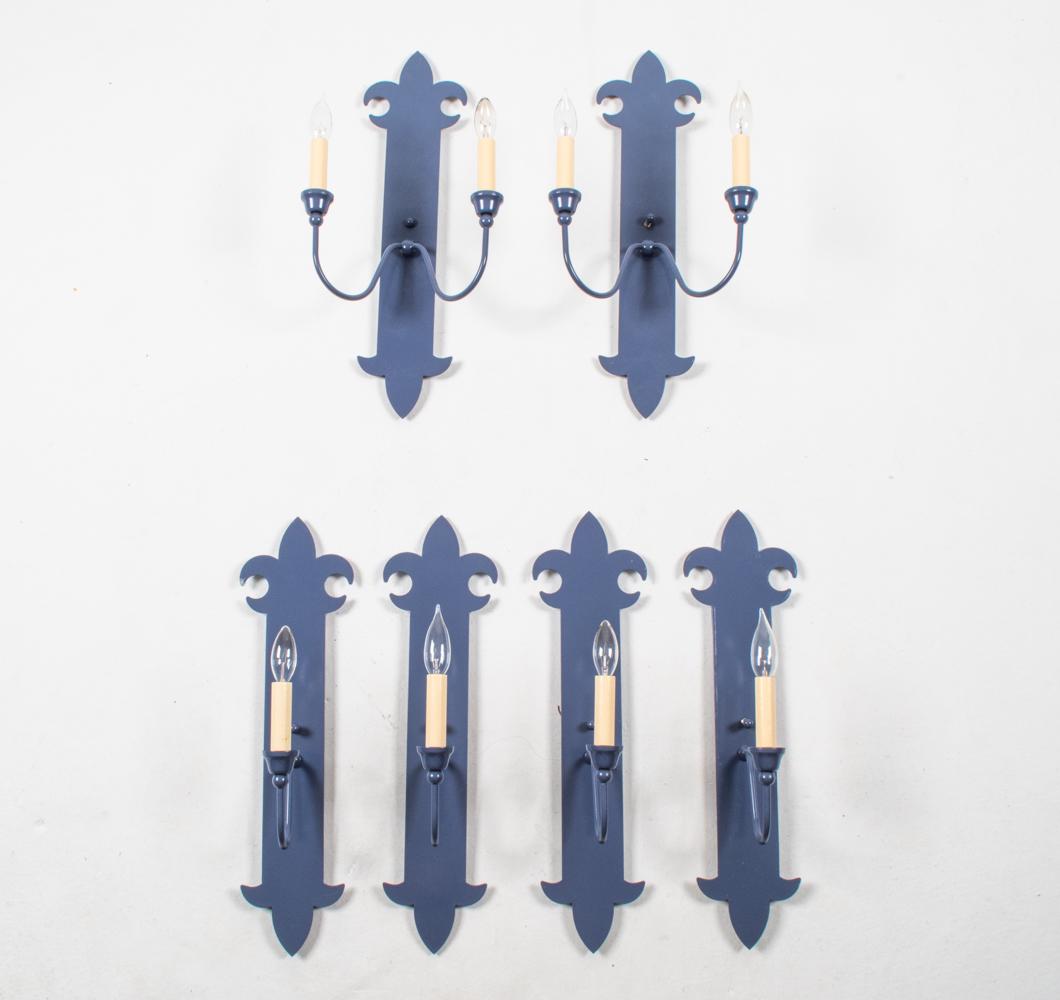 SET OF (6) FRENCH TOLE-PAINTED METAL SCONCES (1 of 5)